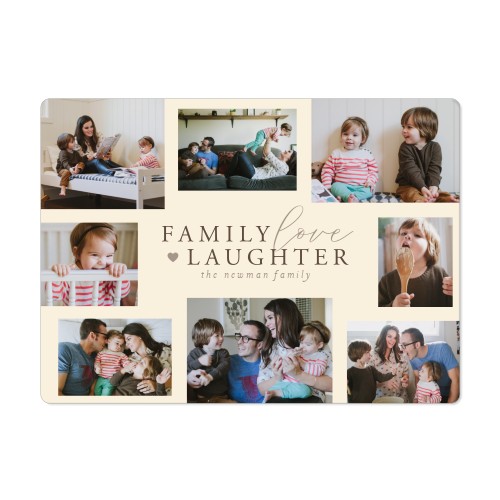 Family Love Laughter Collage Magnet, 4x5.5, Beige