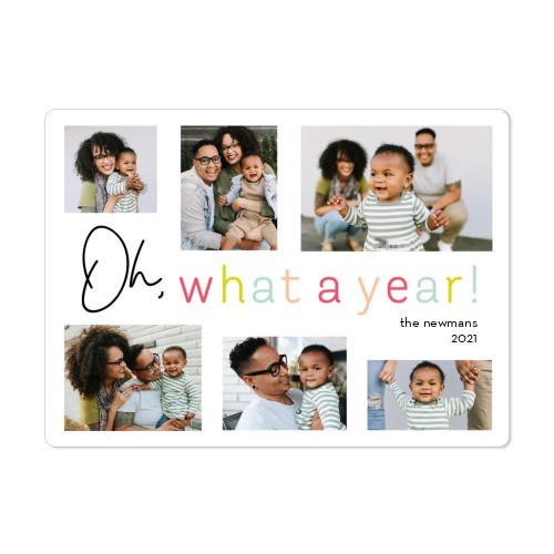 Oh What a Year Memories Magnet, 4x5.5, White