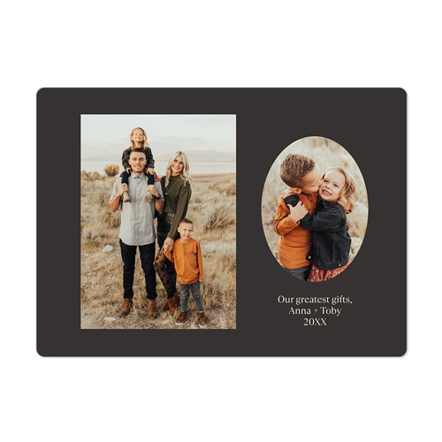 Oval Vignette Magnet, 4x5.5, Gray, charcoal