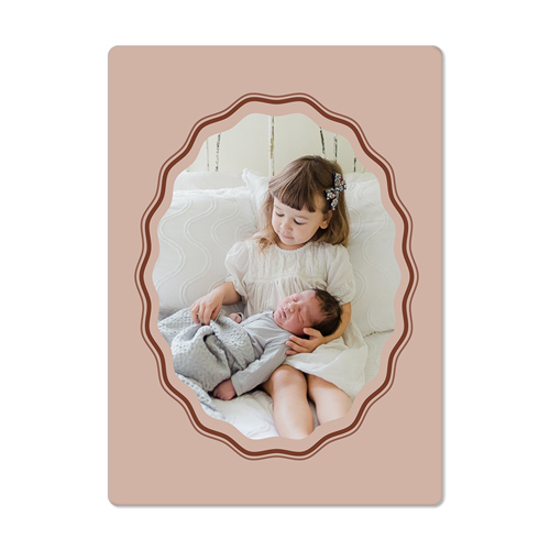 Rippled Border Magnet, 4x5.5, Brown