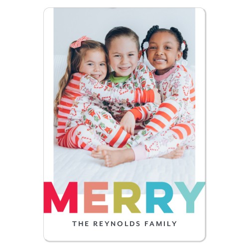 Colorful Bright Merry Magnet, 3x5, White, white