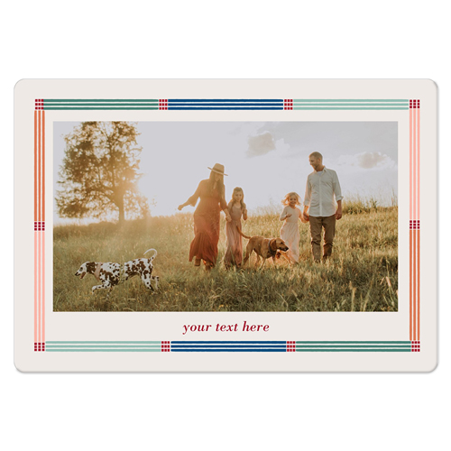 Mod Lined Border Magnet, 3x5, Red, scarlet