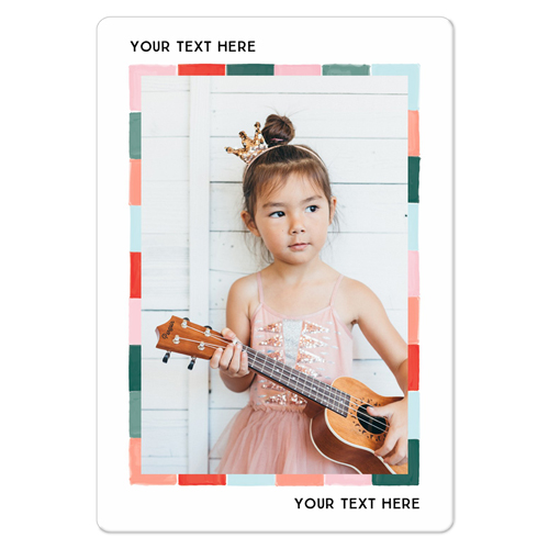 Colorful Border Magnet, 3x5, White, white