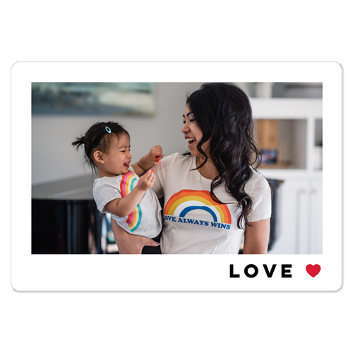 Modern Love Frame Magnet, 3x5, White, white