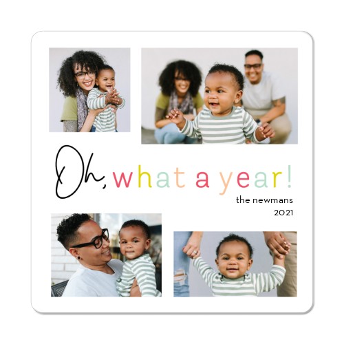 Oh What a Year Memories Magnet, 3x3, White