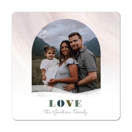 Love Brushed Archway Magnet, 3x3, Gray