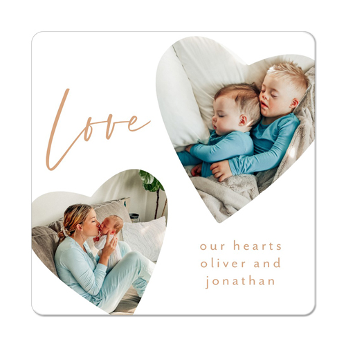 Heart Cutouts Magnet, 3x3, Beige, earth