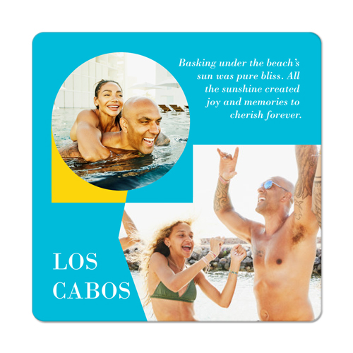 Geometric Travel Magnet, 3x3, Blue, marine