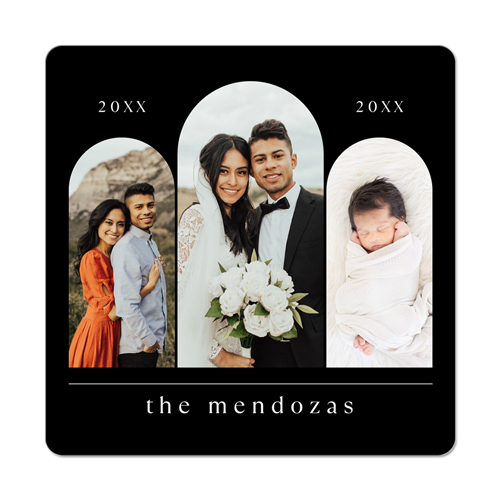 Timeline Arches Magnet, 3x3, Black, black