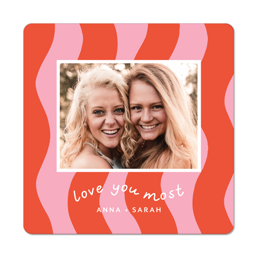 Love You Most Magnet, 3x3, Orange, coral