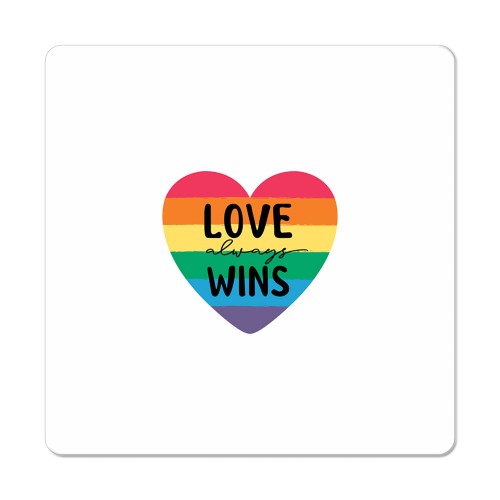 Love Always Wins Magnet, 3x3, Multicolor