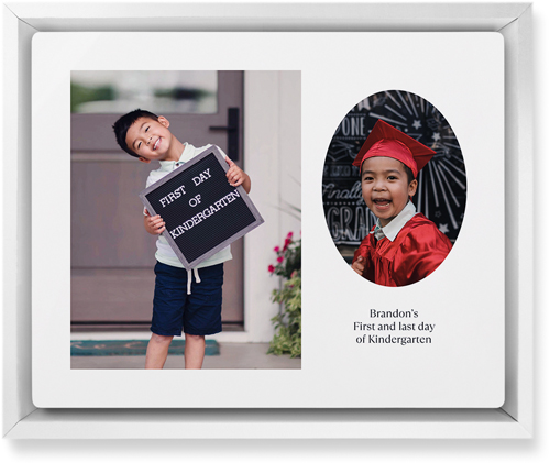 Oval Vignette Wall Art, White, Single piece, Metal, 8x10, Matte, White, white