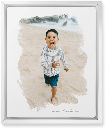 Brushstrokes Portrait Wall Art, White, Single piece, Metal, 8x10, Matte, White, white