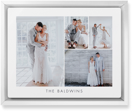 Four Corners Wall Art, White, Single piece, Metal, 8x10, Glossy, White, white