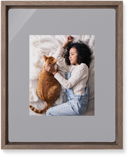 Full Frame One Wall Art, Walnut, Single piece, Metal, 8x10, Matte, Gray, stone