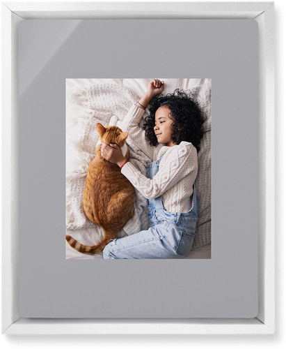 Full Frame One Wall Art, White, Single piece, Metal, 8x10, Matte, Gray