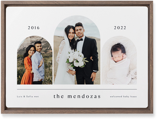 Timeline Arches Wall Art, Walnut, Single piece, Metal, 10x14, Matte, White, white