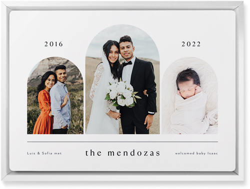 Timeline Arches Wall Art, White, Single piece, Metal, 10x14, Glossy, White, white