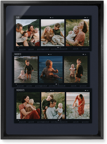 Travel Film Collage Wall Art, Black, Single piece, Metal, 10x14, Matte, Gray, charcoal