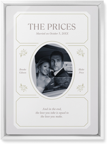 Vintage Stationery Frame Wall Art, White, Single piece, Metal, 10x14, Matte, White, white