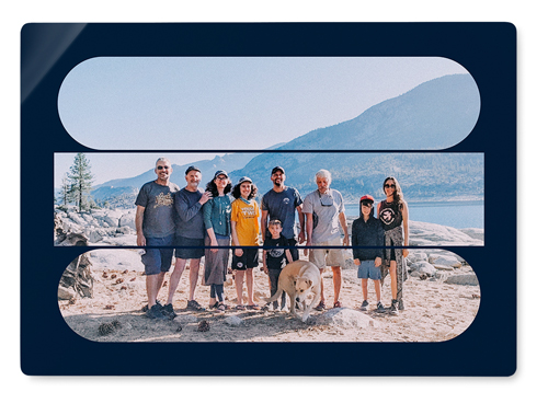 Connected Frames Wall Art, No Frame, Single piece, Metal, 10x14, Matte, Blue, midnight