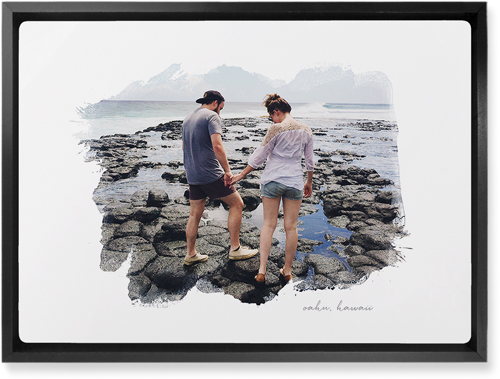 Brushstrokes Wall Art, Black, Single piece, Metal, 10x14, Matte, White, white