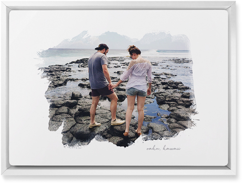 Brushstrokes Wall Art, White, Single piece, Metal, 10x14, Matte, White, white