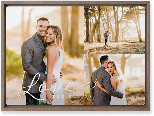 Just Love Trio Wall Art, Walnut, Single piece, Metal, 10x14, Matte, White, white