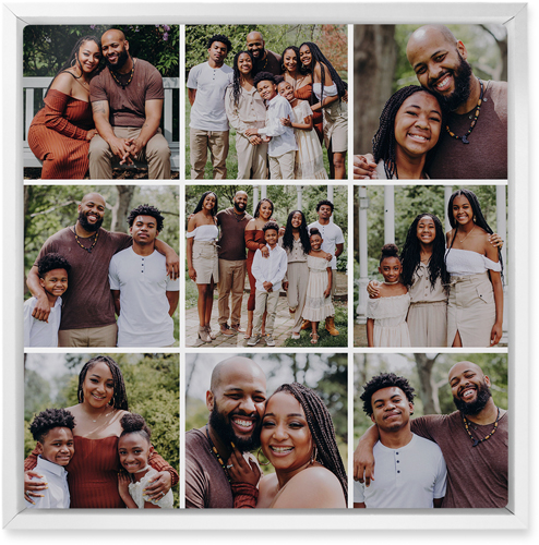 Gallery Grid of Nine Wall Art, White, Single piece, Metal, 12x12, Matte, Multicolor, multi