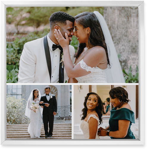 Gallery of Three Portrait Wall Art, White, Single piece, Metal, 12x12, Matte, Multicolor, multi