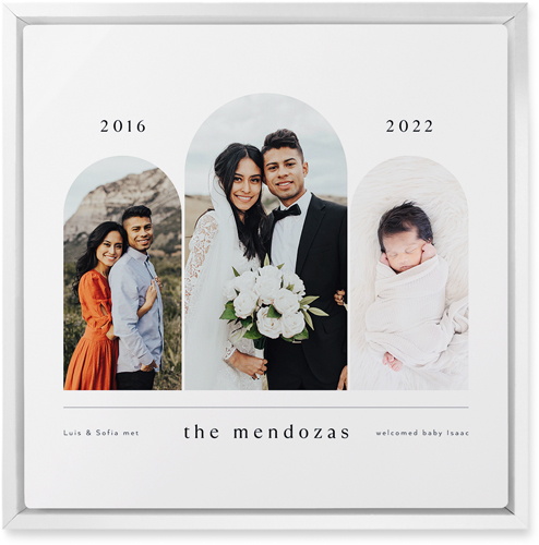 Timeline Arches Wall Art, White, Single piece, Metal, 12x12, Glossy, White, white