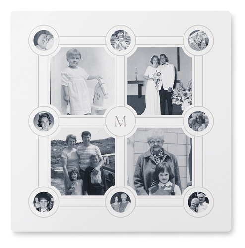 Vintage Family Tree Wall Art, No Frame, Single piece, Metal, 12x12, Matte, White