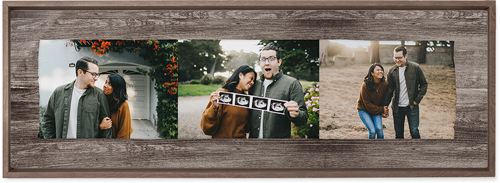 Countryside Pano Wall Art, Walnut, Single piece, Metal, 12x36, Glossy, Brown, wood