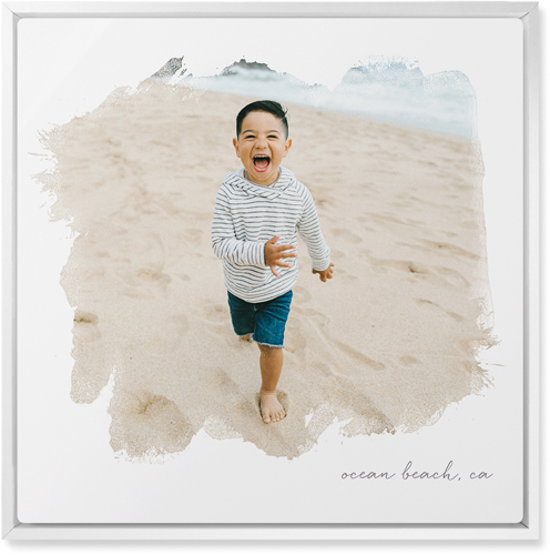 Brushstrokes Portrait Wall Art, White, Single piece, Metal, 16x16, Matte, White