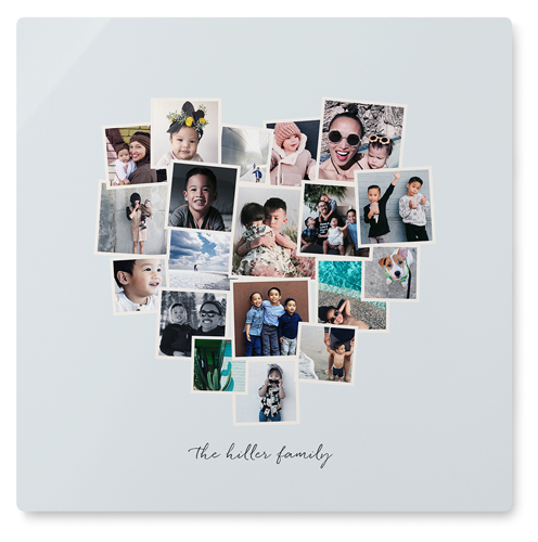 Heart Strings Wall Art, No Frame, Single piece, Metal, 16x16, Matte, Gray, air