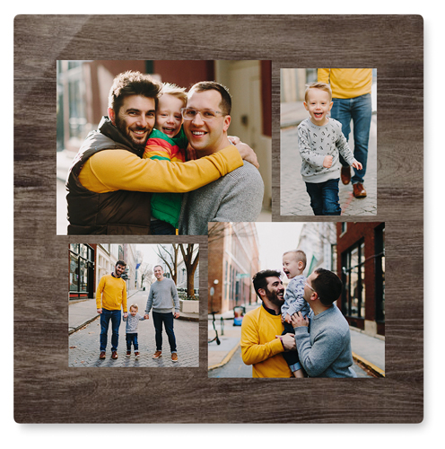 Connect Four Wall Art, No Frame, Single piece, Metal, 16x16, Glossy, Brown, brown