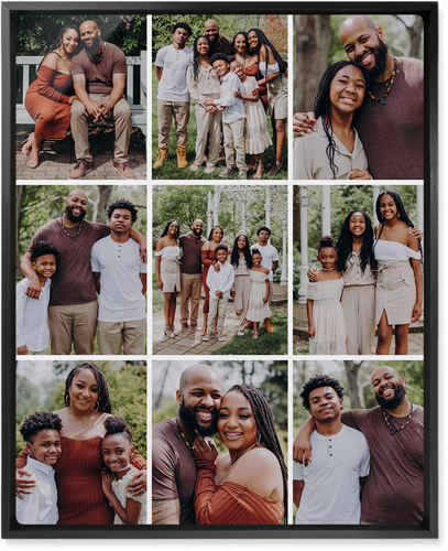 Gallery Grid of Nine Wall Art, Black, Single piece, Metal, 16x20, Matte, Multicolor, multi