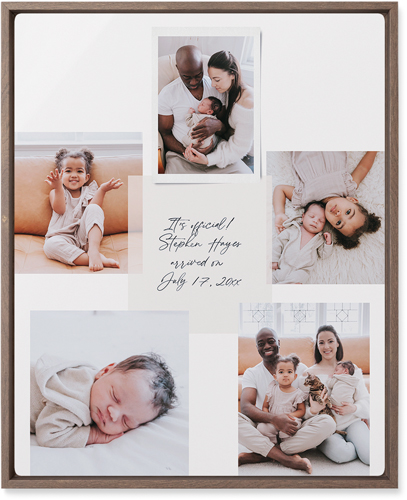 Handwritten Note Collage Wall Art, Walnut, Single piece, Metal, 16x20, Glossy, White, white