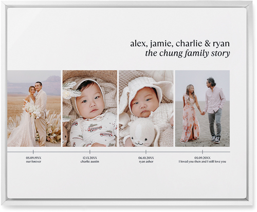 Timeline of Life Wall Art, White, Single piece, Metal, 16x20, Matte, White, white