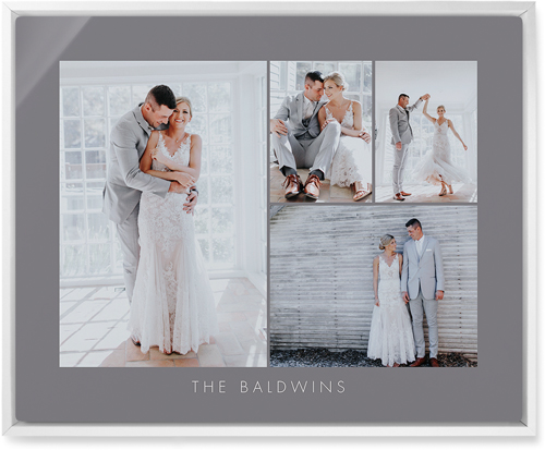 Four Corners Wall Art, White, Single piece, Metal, 16x20, Glossy, Gray, ash