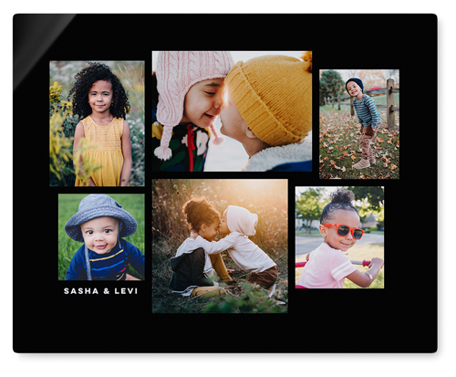 Six Times Wall Art, No Frame, Single piece, Metal, 16x20, Glossy, Black, black