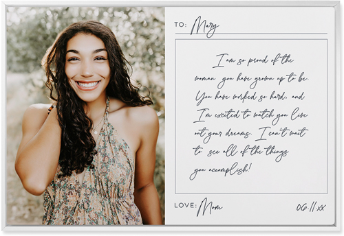 Handwritten Letter Wall Art, White, Single piece, Metal, 20x30, Matte, White, white