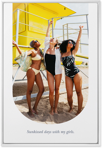 Curved Frame Wall Art, White, Single piece, Metal, 20x30, Matte, White, white