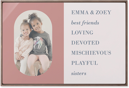 Traits of the Best Wall Art, Walnut, Single piece, Metal, 20x30, Glossy, Pink, desert rose