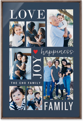 Happiness Is Wall Art, Walnut, Single piece, Metal, 20x30, Matte, Gray, gray