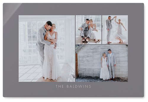 Four Corners Wall Art, No Frame, Single piece, Metal, 20x30, Glossy, Gray, ash