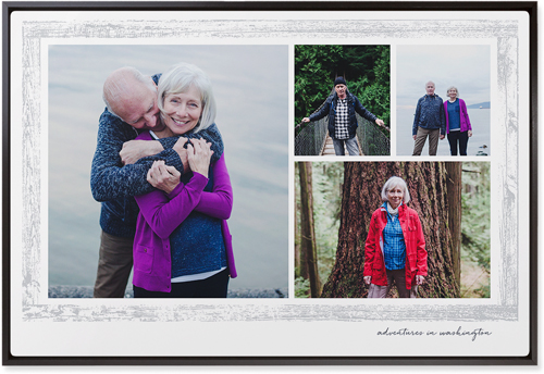 Brushed Border Collage Of Four Wall Art, Black, Single piece, Metal, 20x30, Matte, Gray, smoke