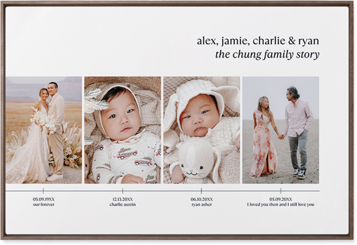 Timeline of Life Wall Art, Walnut, Single piece, Metal, 24x36, Glossy, White, white