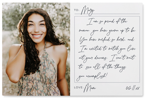 Handwritten Letter Wall Art, No Frame, Single piece, Metal, 24x36, Matte, White