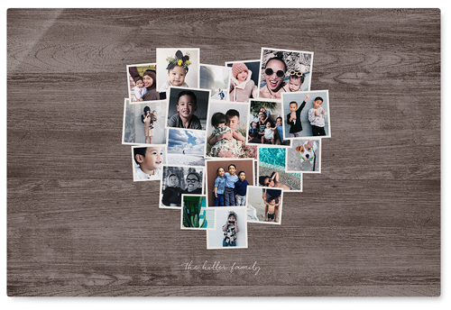 Heart Strings Wall Art, No Frame, Single piece, Metal, 24x36, Matte, Brown, wood